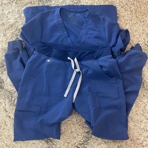 Royal blue figs set XS top STall jogger